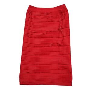 Trinity Tribe Skirt Womens One Size Red Banded Waist Layered Midi Bottoms